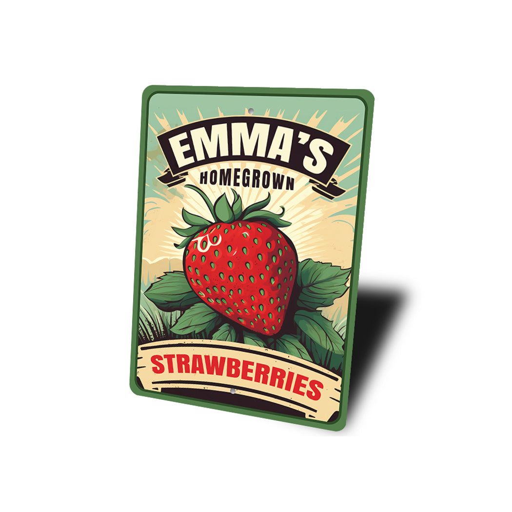 Personalized Homegrown Strawberries Sign