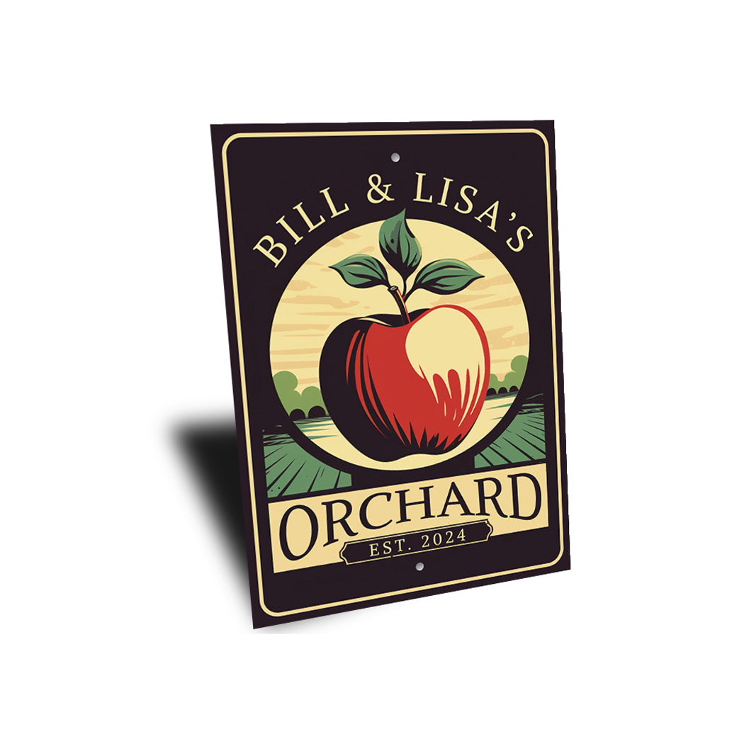 Custom Couple Apple Orchard Established Sign