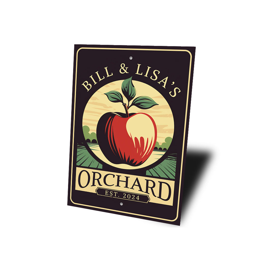 Custom Couple Apple Orchard Established Sign