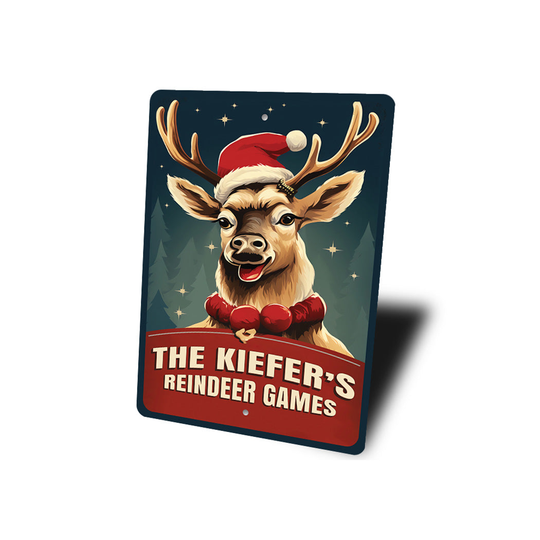 Personalized Family Reindeer Games Sign