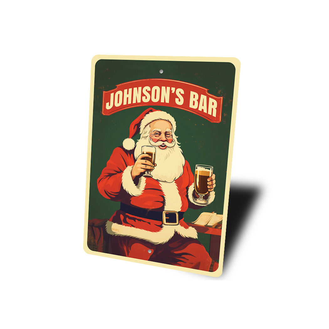 Santa Claus Bar Family Name Sign