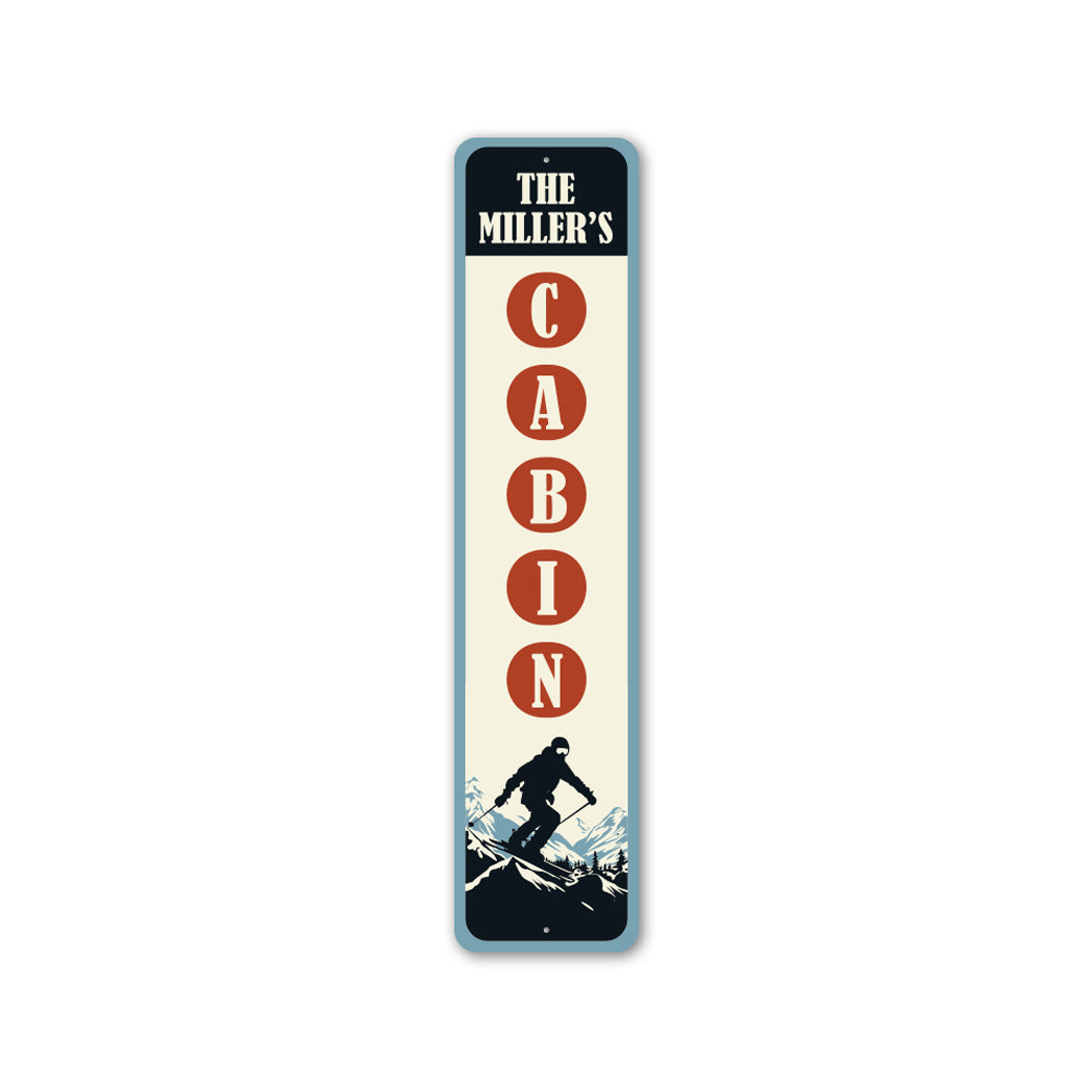 Personalized Retro Family Ski Cabin Sign