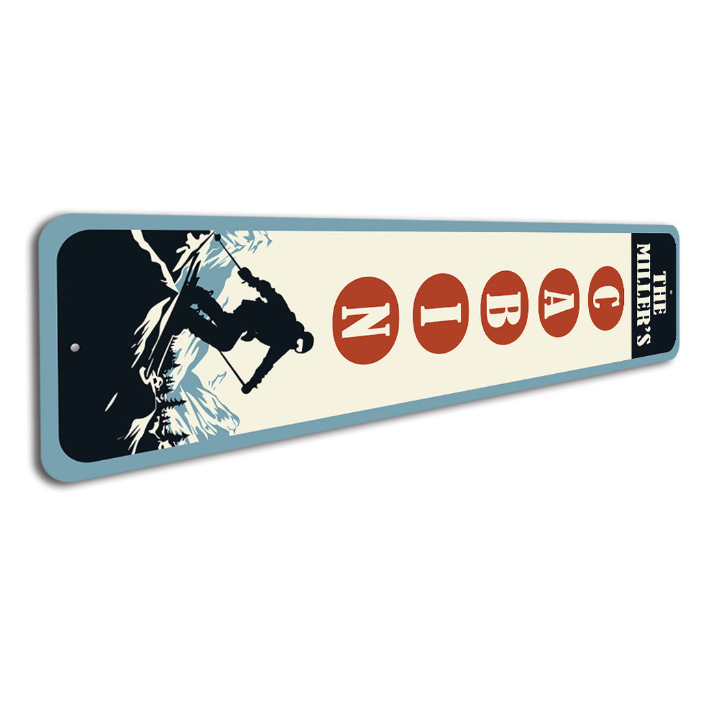 Personalized Retro Family Ski Cabin Sign