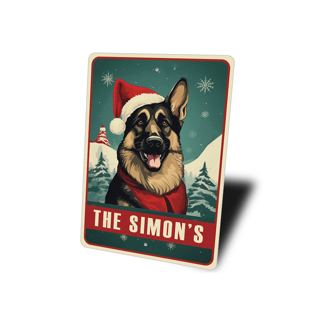 Personalized German Shepherd Christmas Welcome Sign