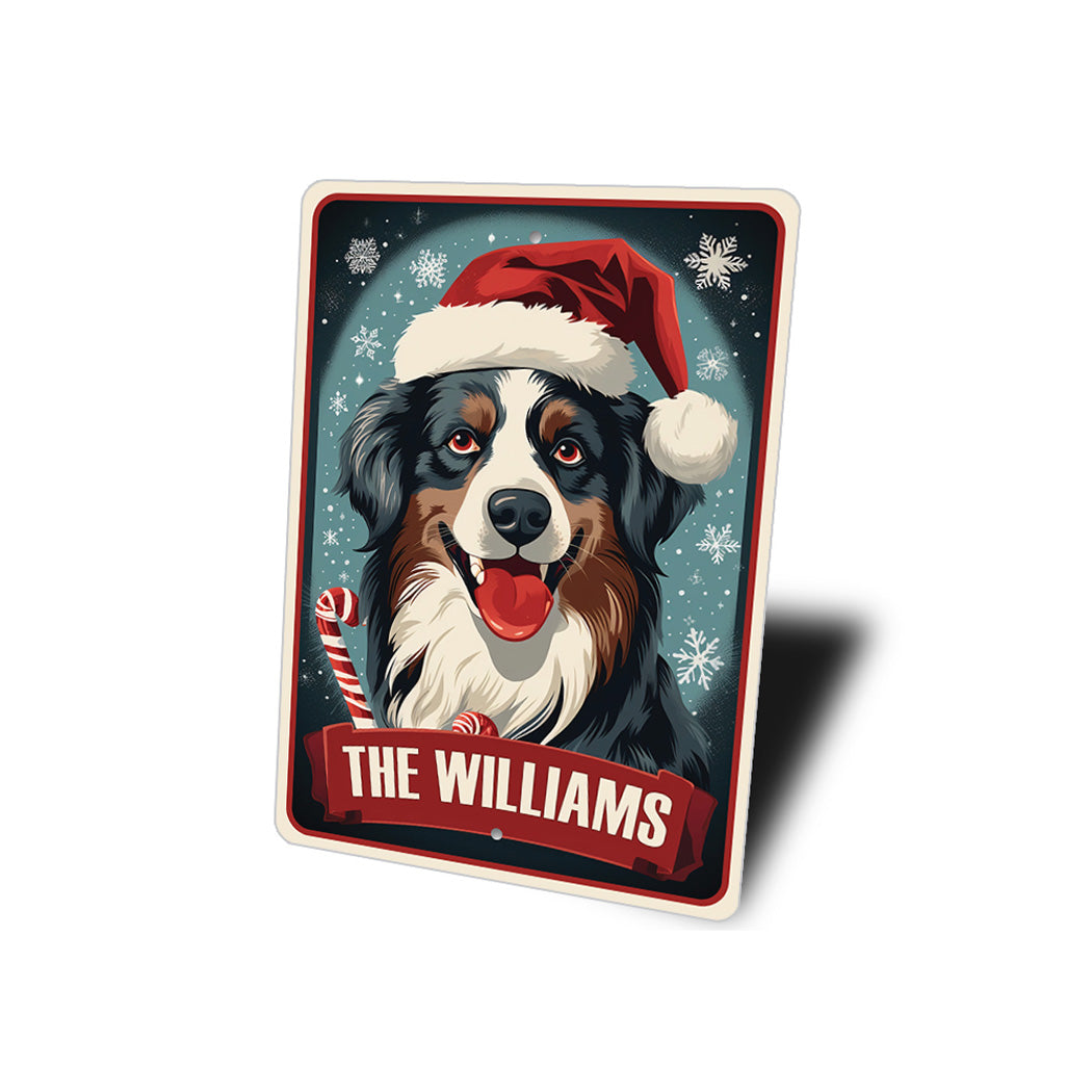 Personalized Australian Shepherd Christmas Welcome Sign