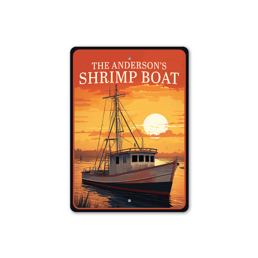 Personalized Family Shrimp Boat Sign