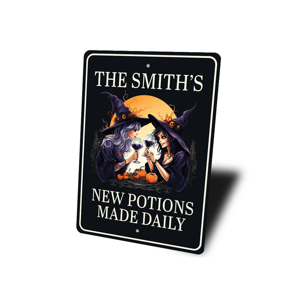 Family Halloween Potions Witches Wine Tasting Sign