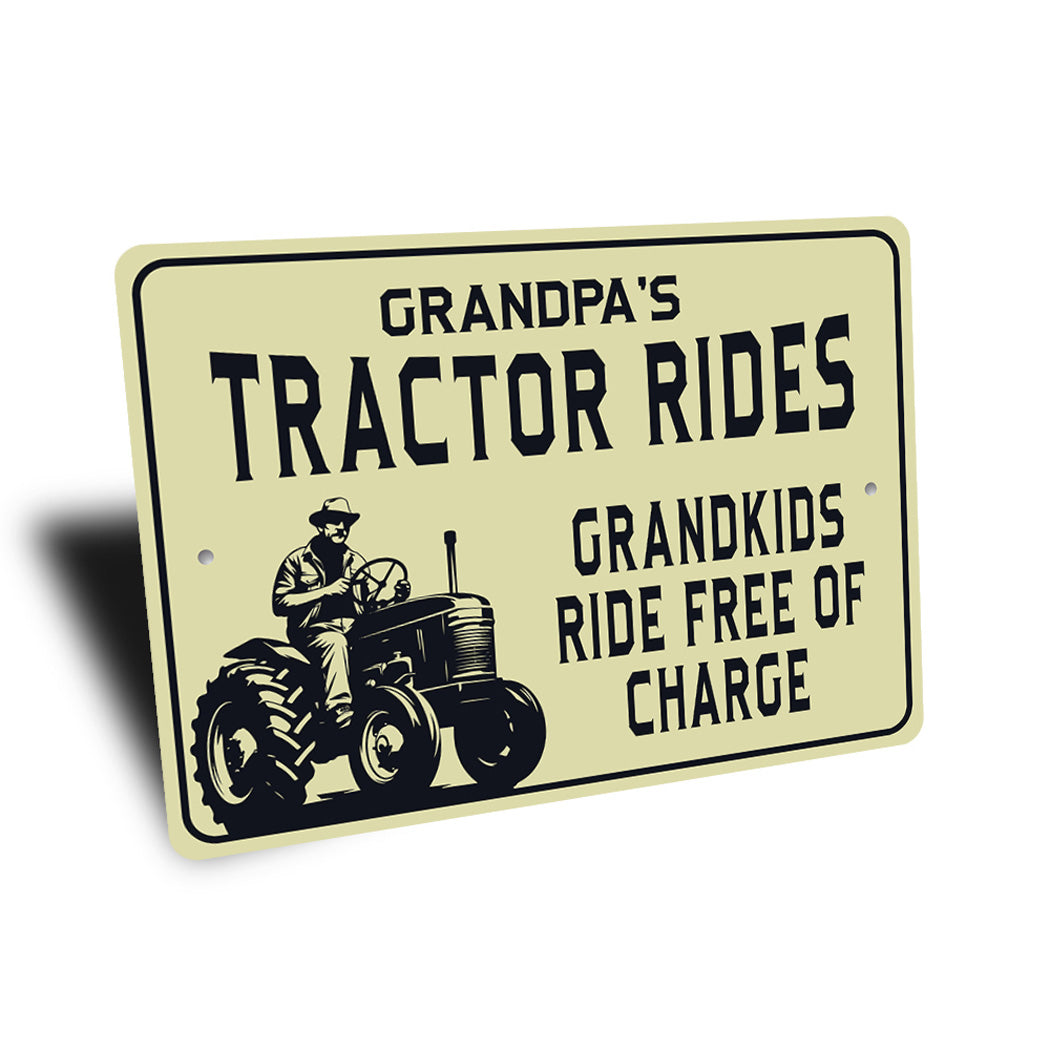 Grandpa Tractor Rides Grandkids Ride Free Of Charge Sign