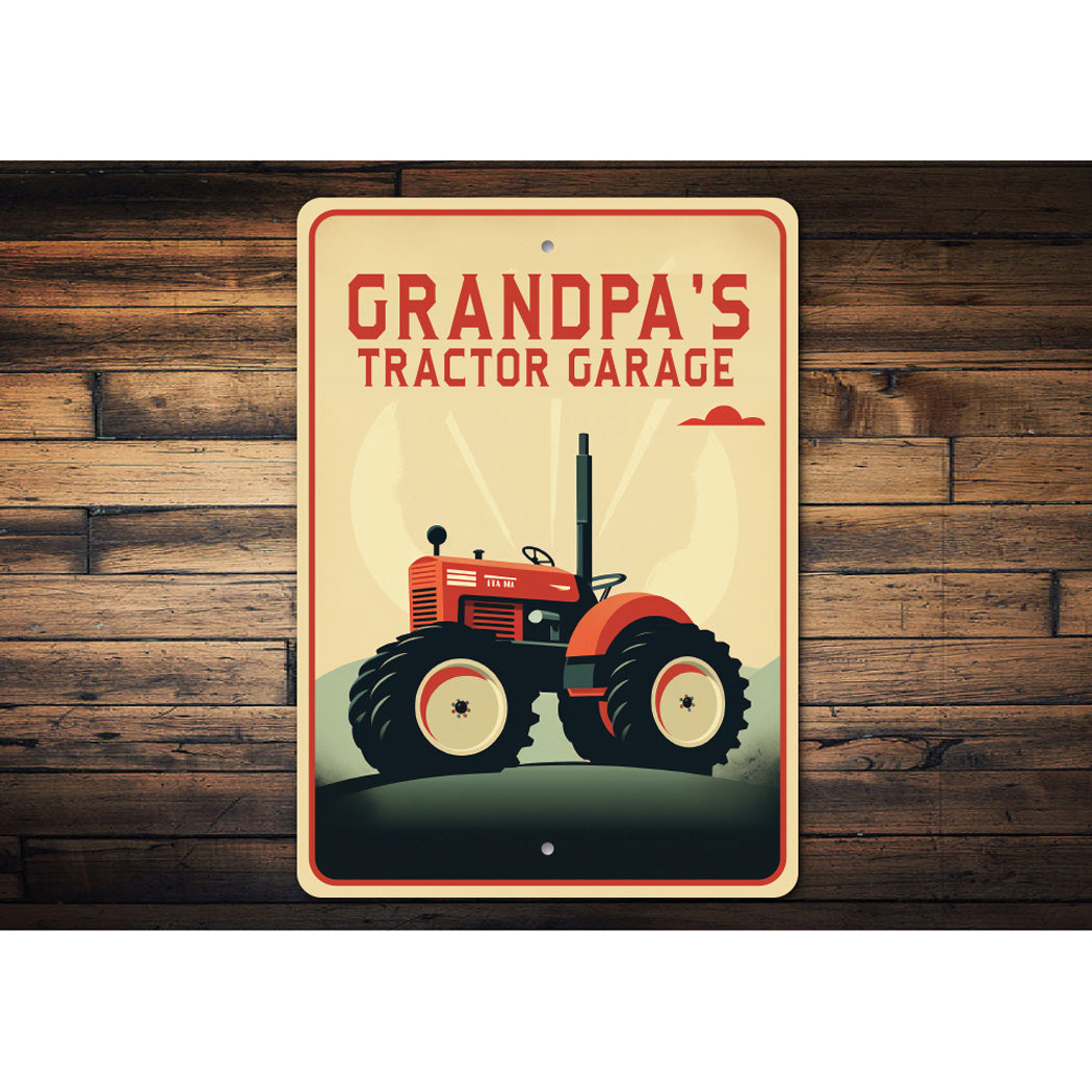 Grandpas Tractor Garage Sign