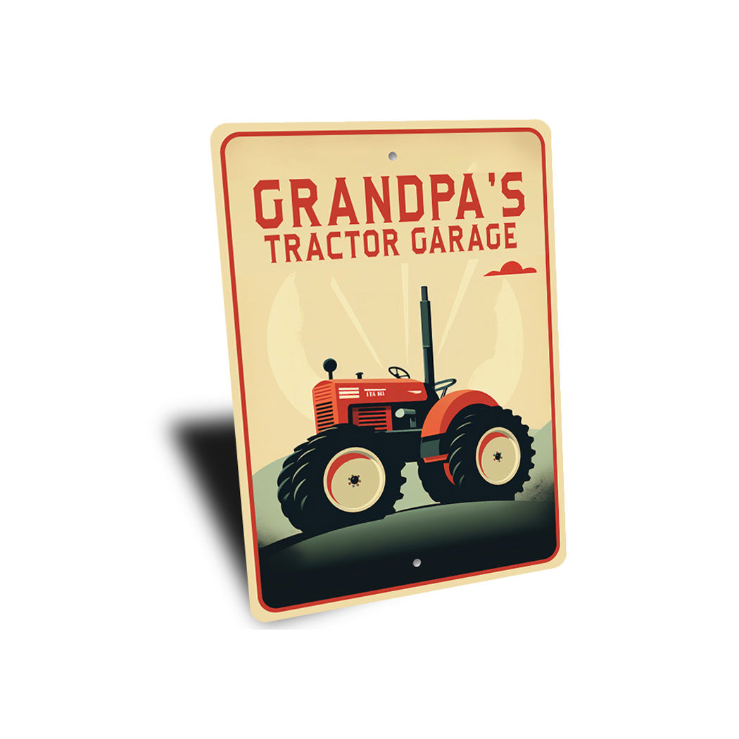 Grandpas Tractor Garage Sign