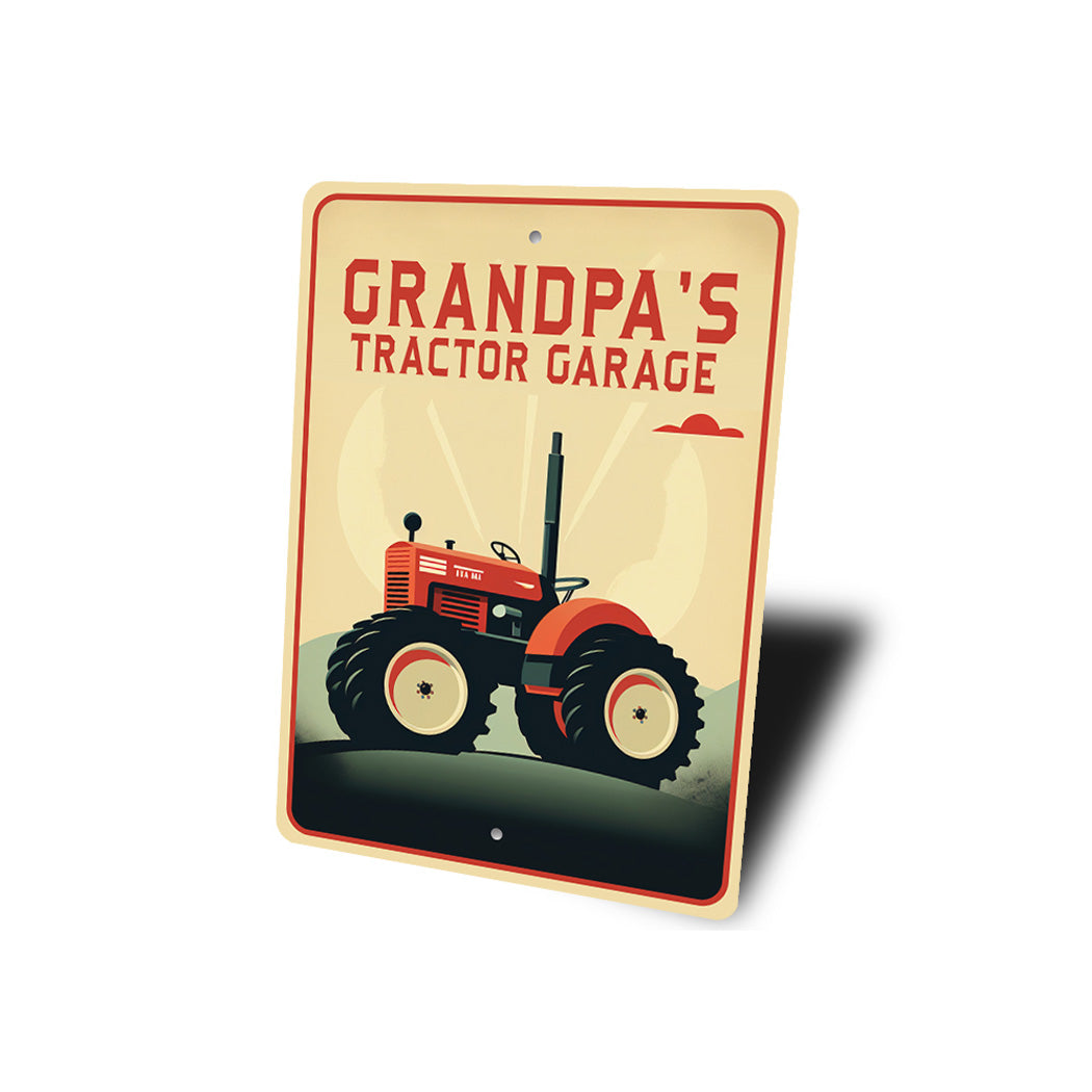 Grandpas Tractor Garage Sign
