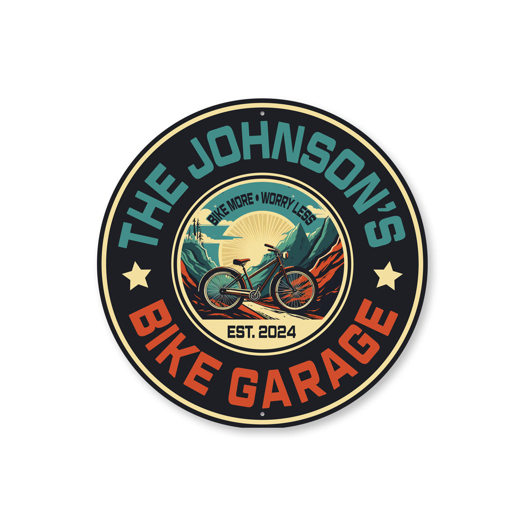 Retro Personalized Family Bike Garage Sign