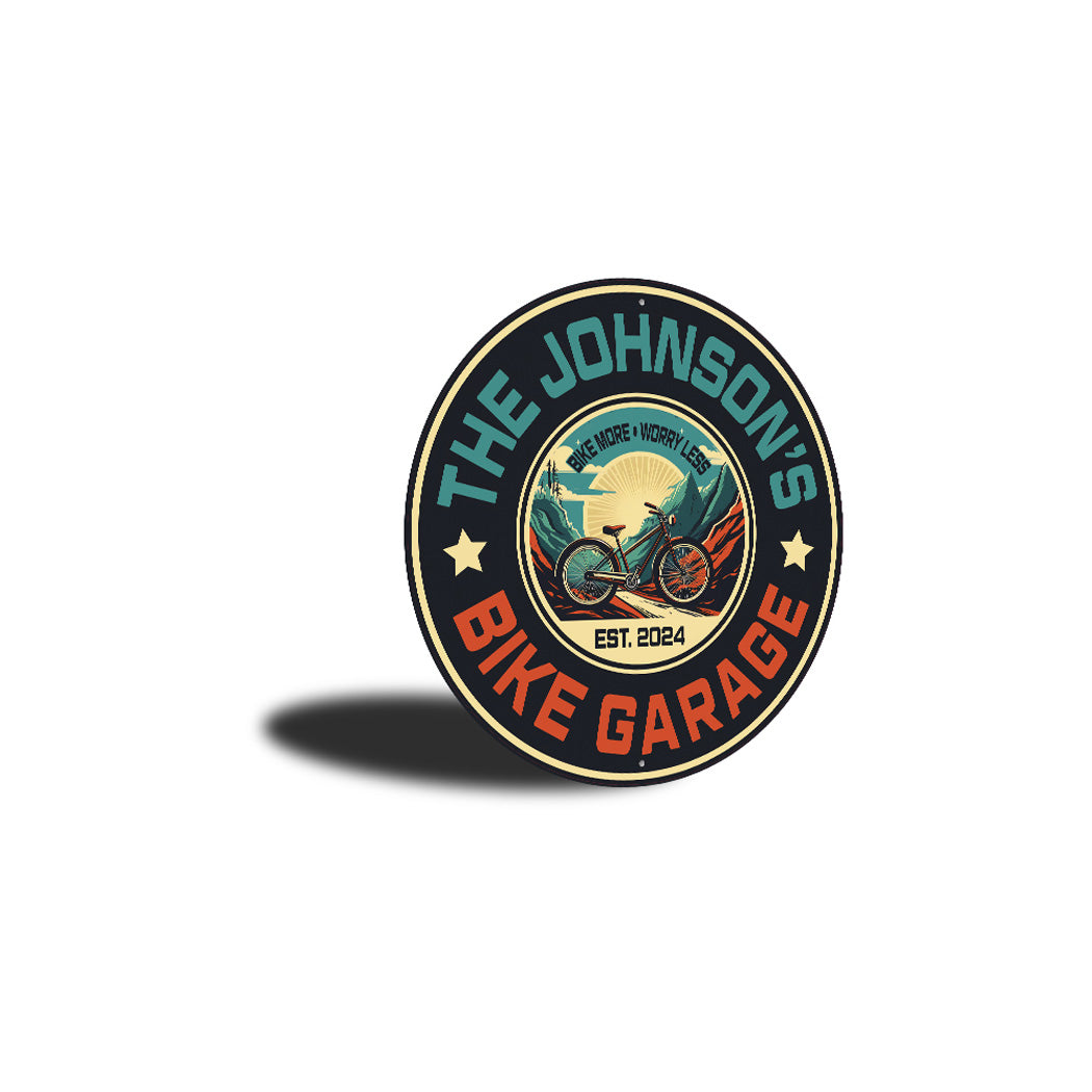 Retro Personalized Family Bike Garage Sign