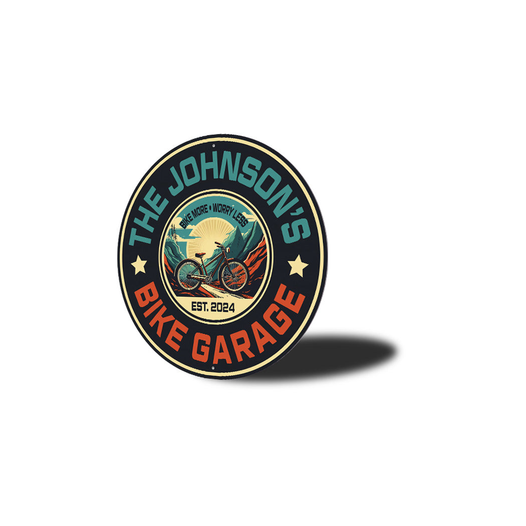 Retro Personalized Family Bike Garage Sign