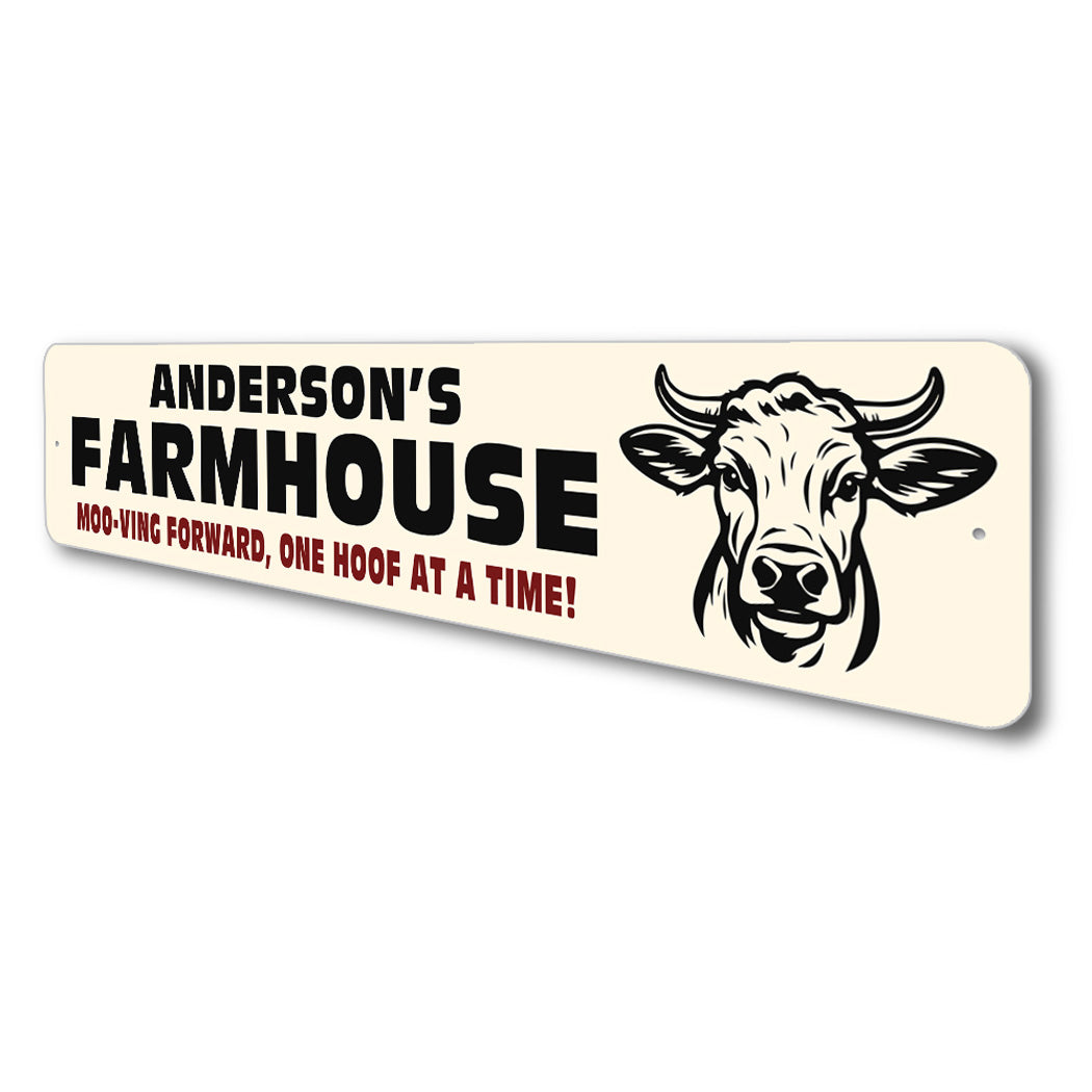 Farmhouse Moo-Ving Forward One Hoof At A Time Cow Sign