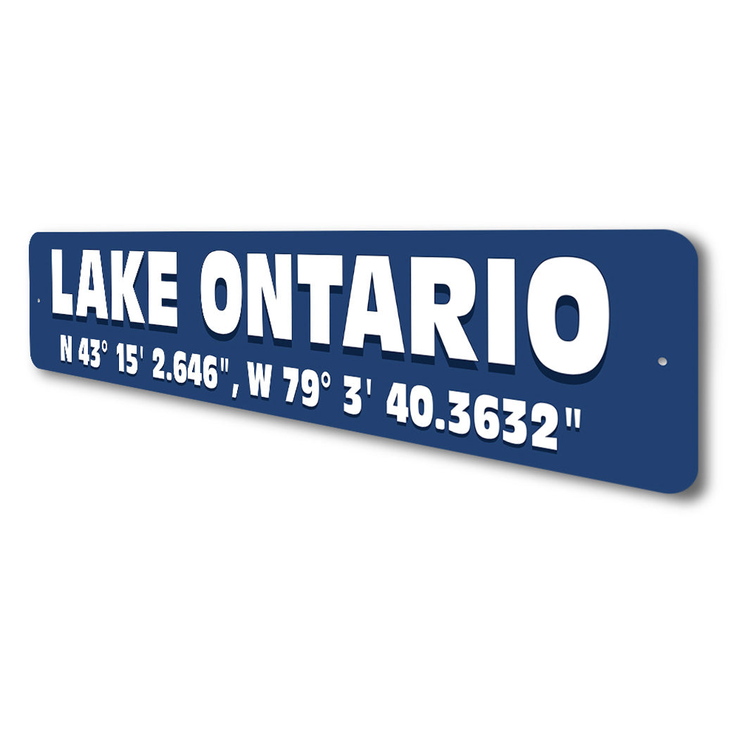 Lake Ontario Coordinates Sign