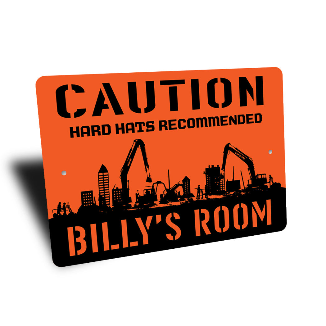 Kids Room Caution Hard Hats Recommended Sign