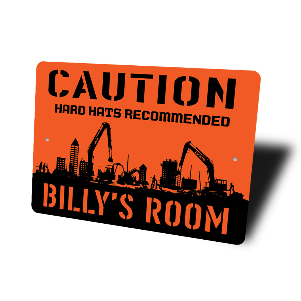 Kids Room Caution Hard Hats Recommended Sign