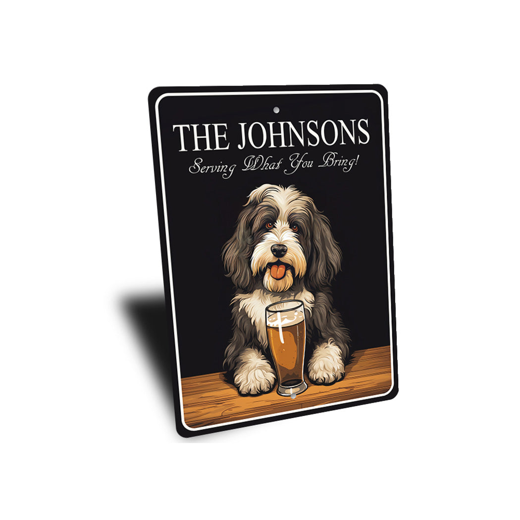 Tibetan Terrier Dog Custom Serving What You Bring Sign