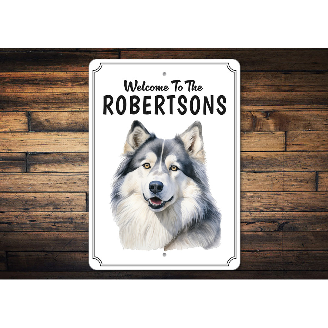 Alaskan Malamute Welcome To Personalized Sign