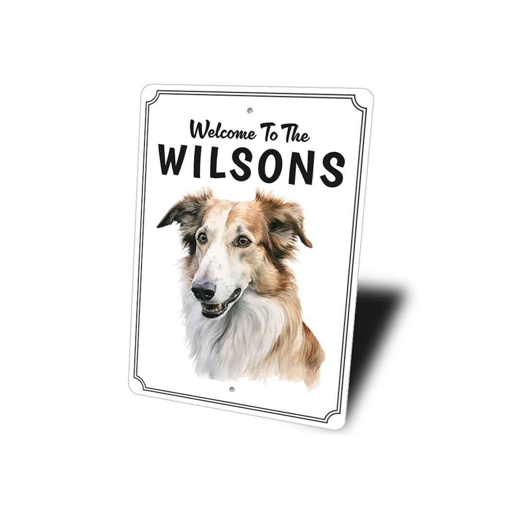 Borzoi Welcome To Personalized Sign