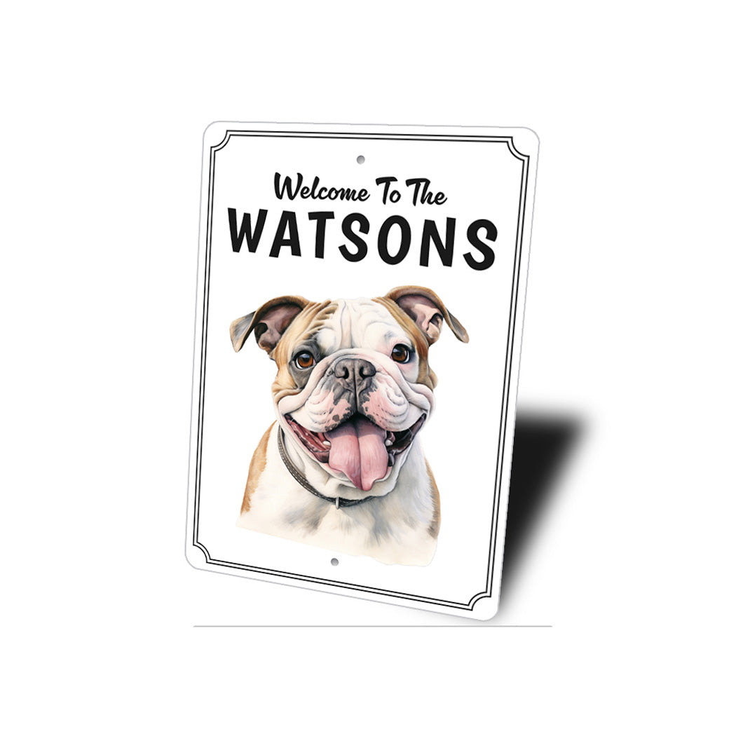 Bulldog Welcome To Personalized Sign