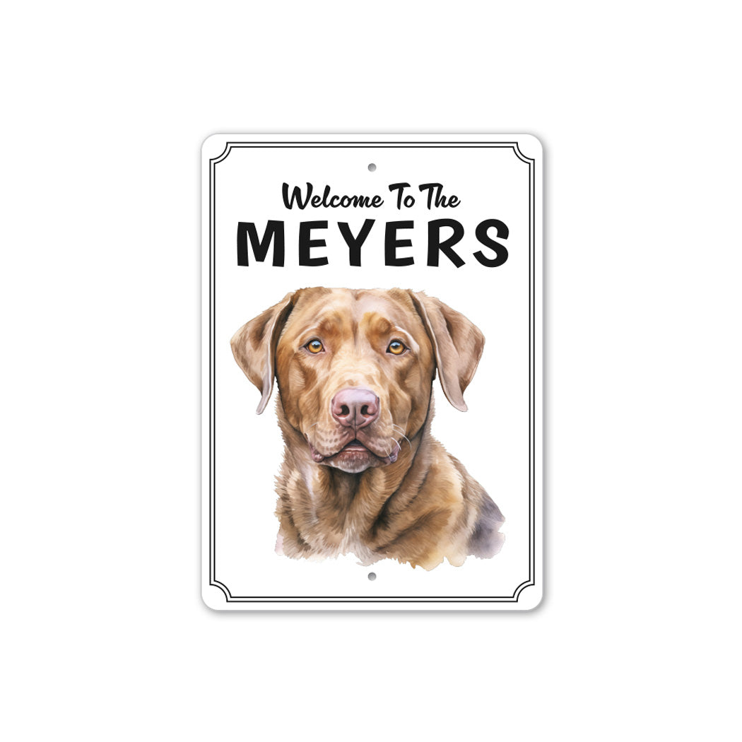 Chesapeake Bay Retriever Welcome To Personalized Sign