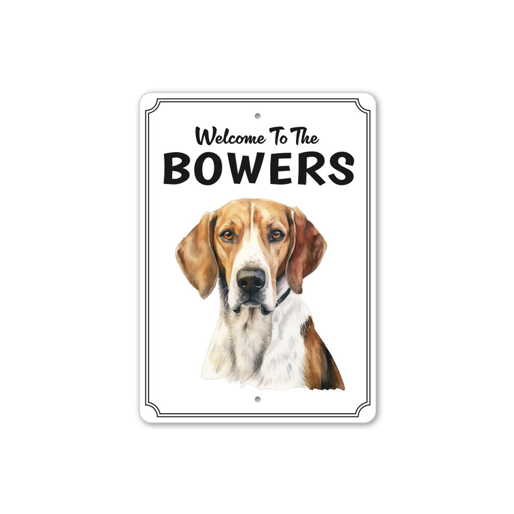 English Foxhound Welcome To Personalized Sign