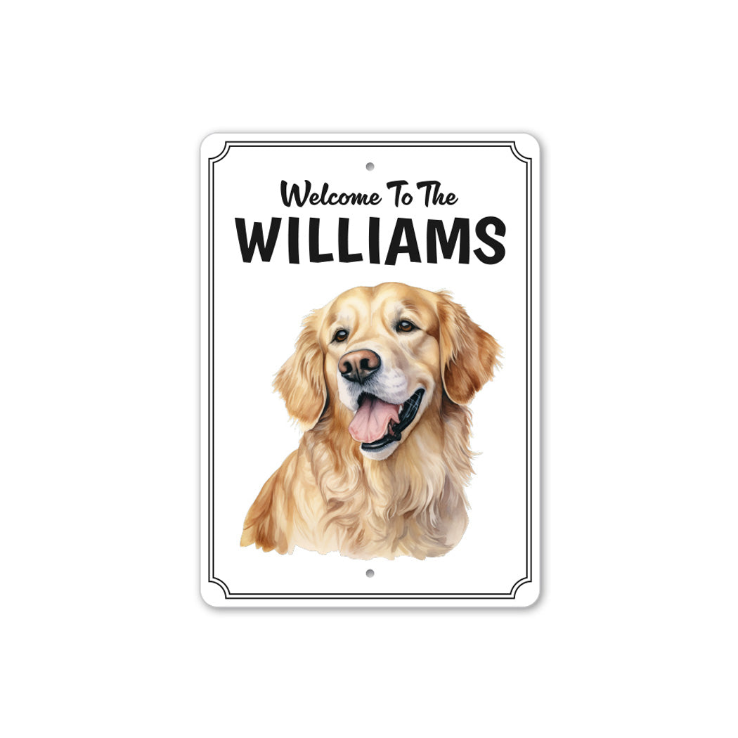 Golden Retriever Welcome To Personalized Sign