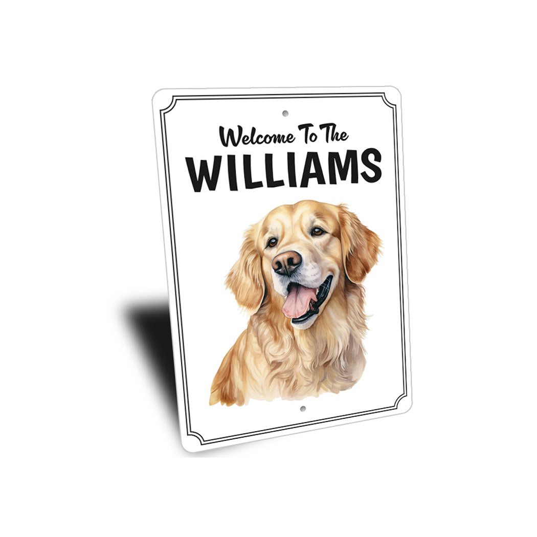 Golden Retriever Welcome To Personalized Sign