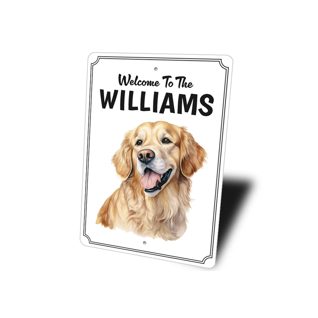 Golden Retriever Welcome To Personalized Sign
