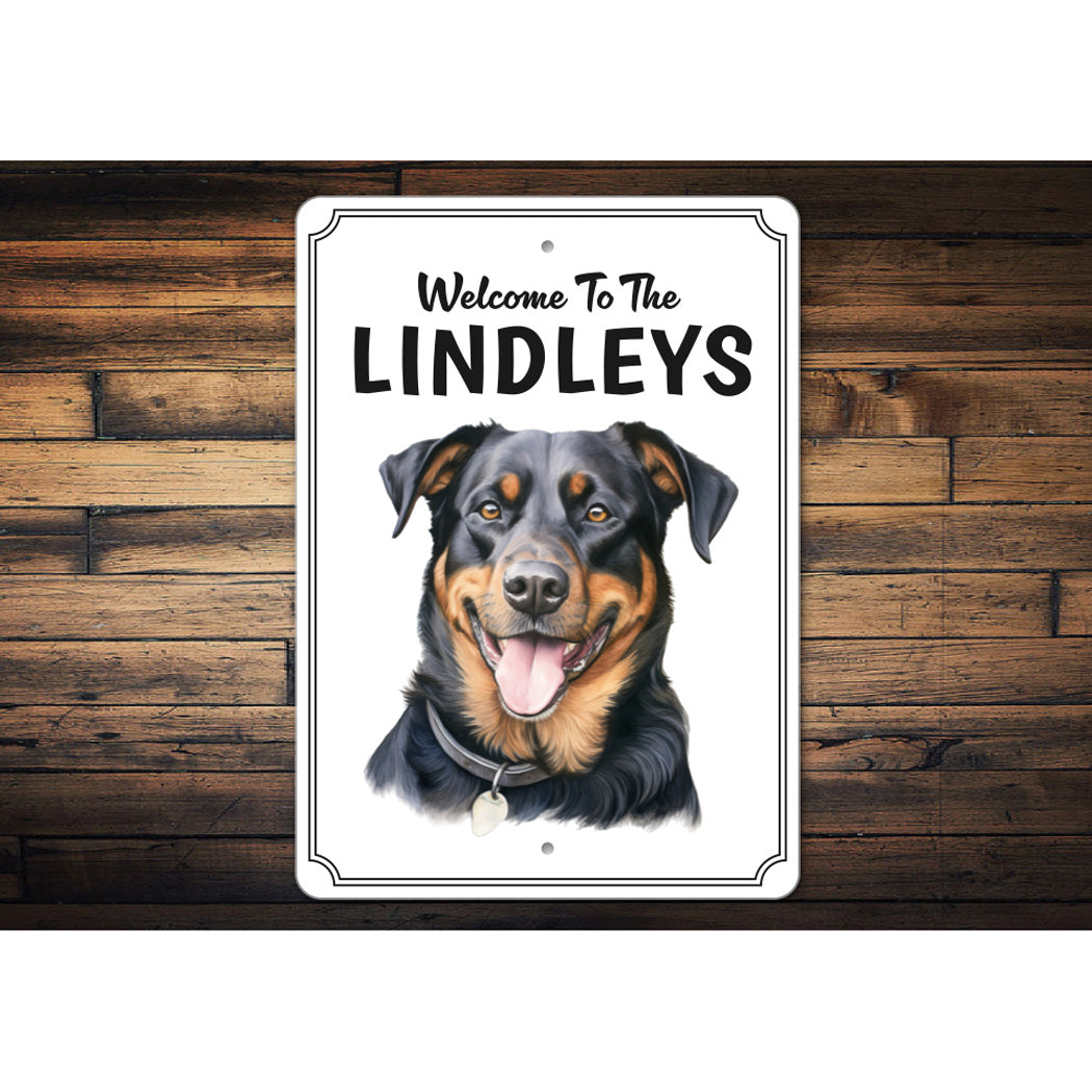 Rottweiler Welcome To Personalized Sign