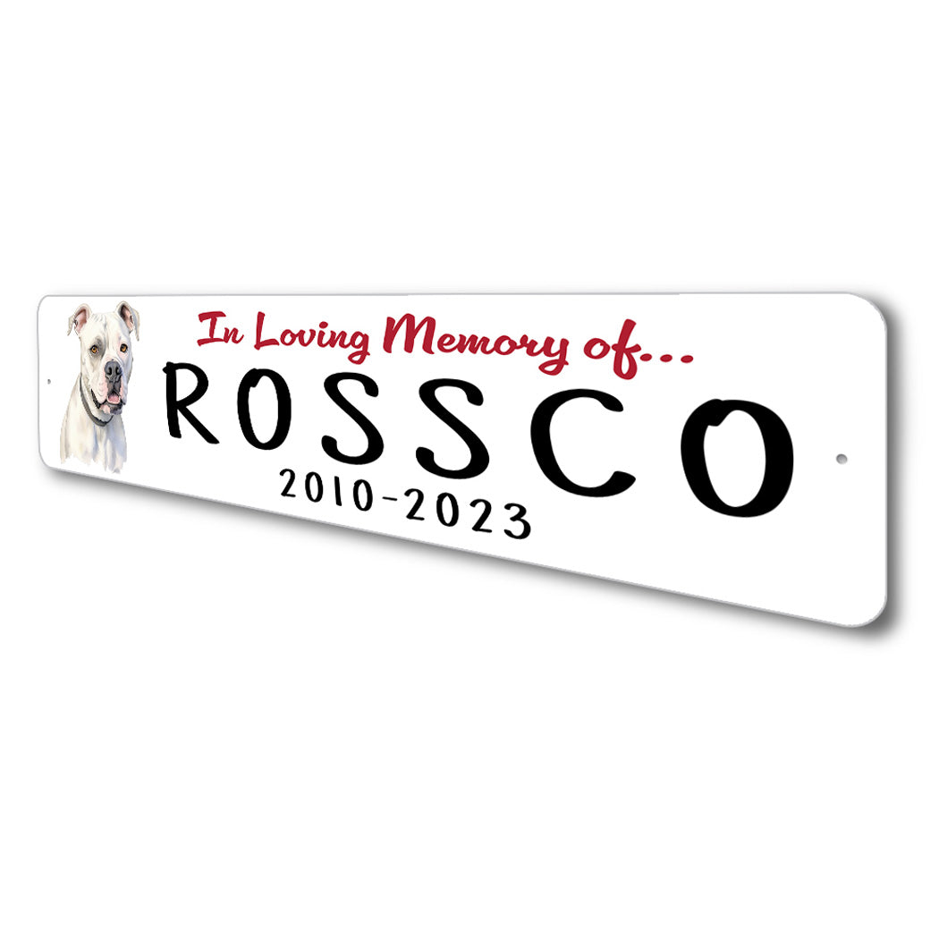 American Bulldog In Loving Memory Pet Sign