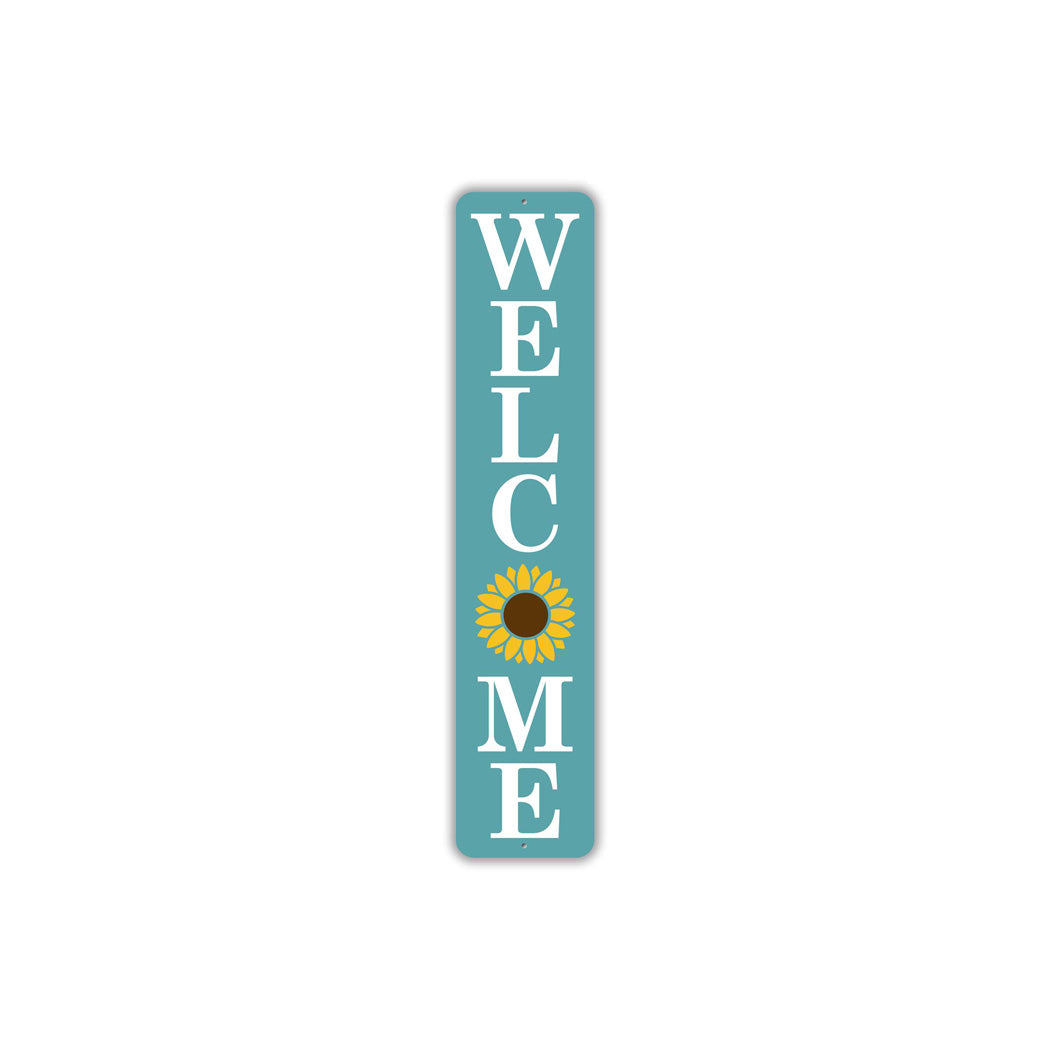 Welcome Sunflower Metal Sign