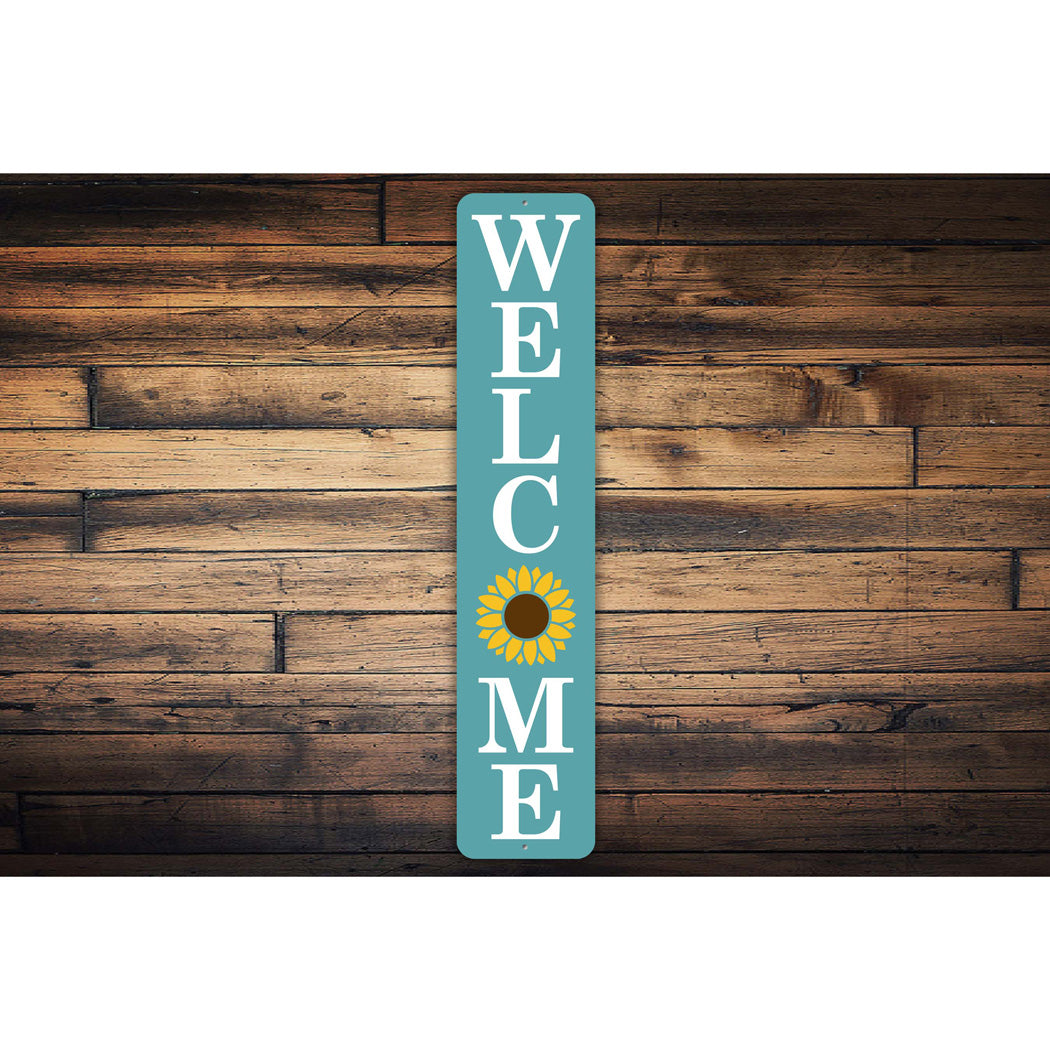 Welcome Sunflower Metal Sign