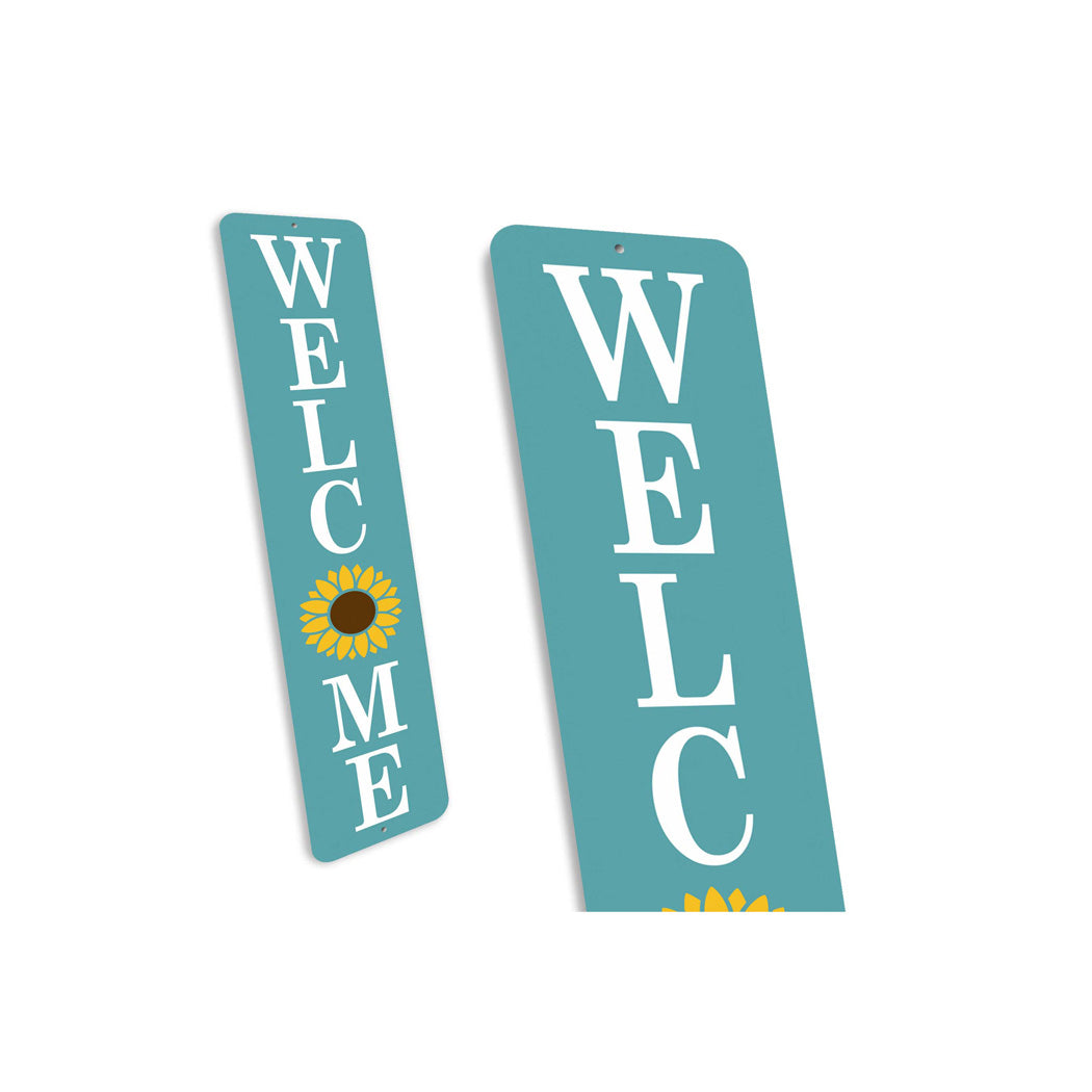 Welcome Sunflower Metal Sign