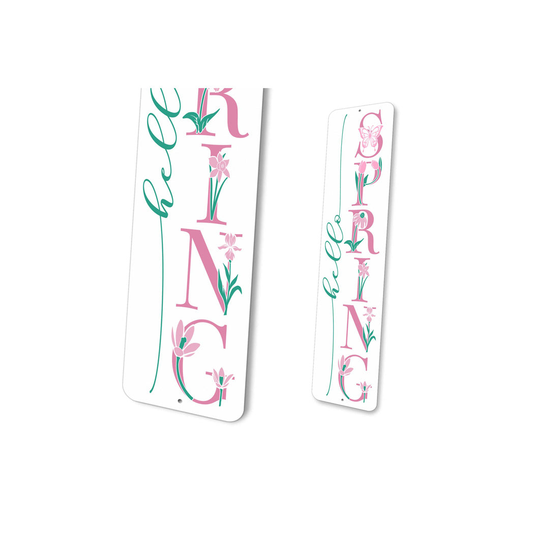 Hello Spring Garden Metal Sign