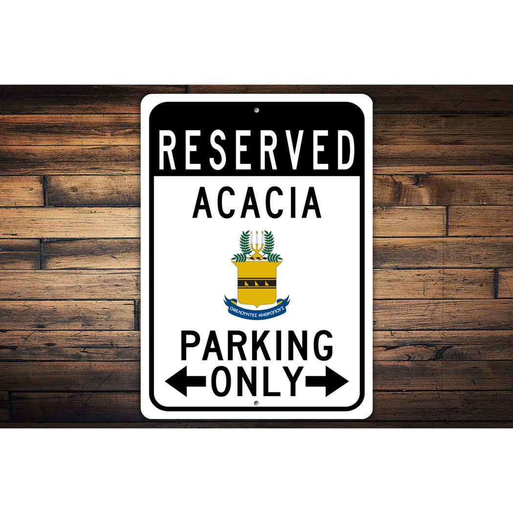 Acacia Reserved Parking Metal Sign