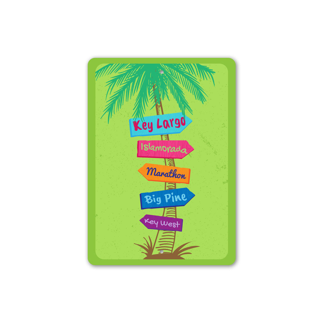 Key West Palm Tree Metal Sign