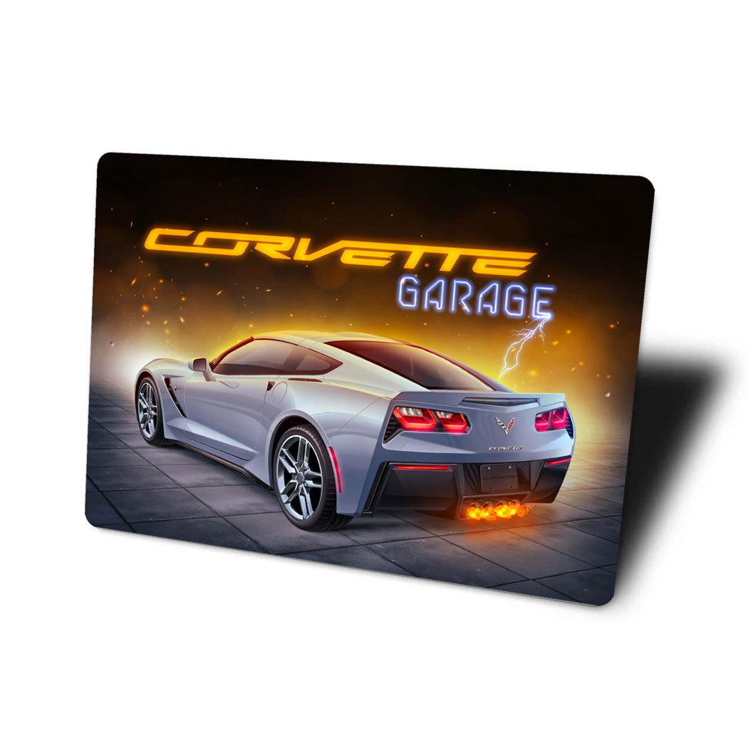 Corvette Garage Metal Sign