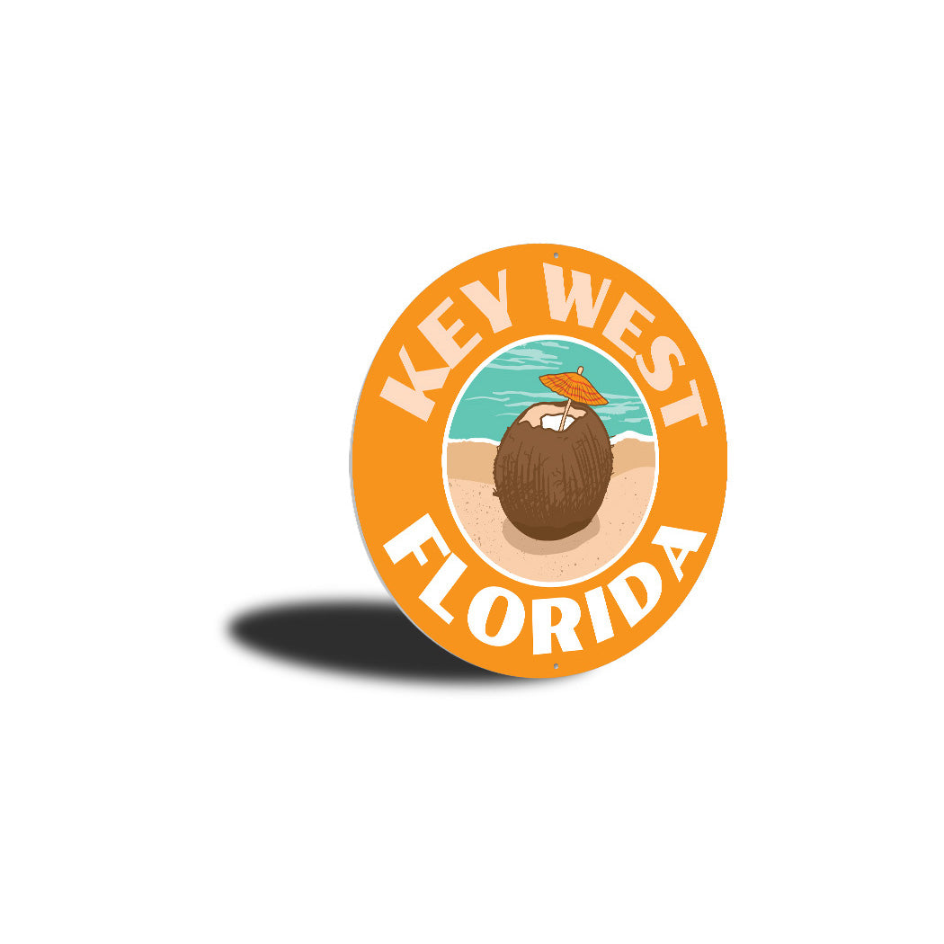 Key West Florida Coconut Metal Sign