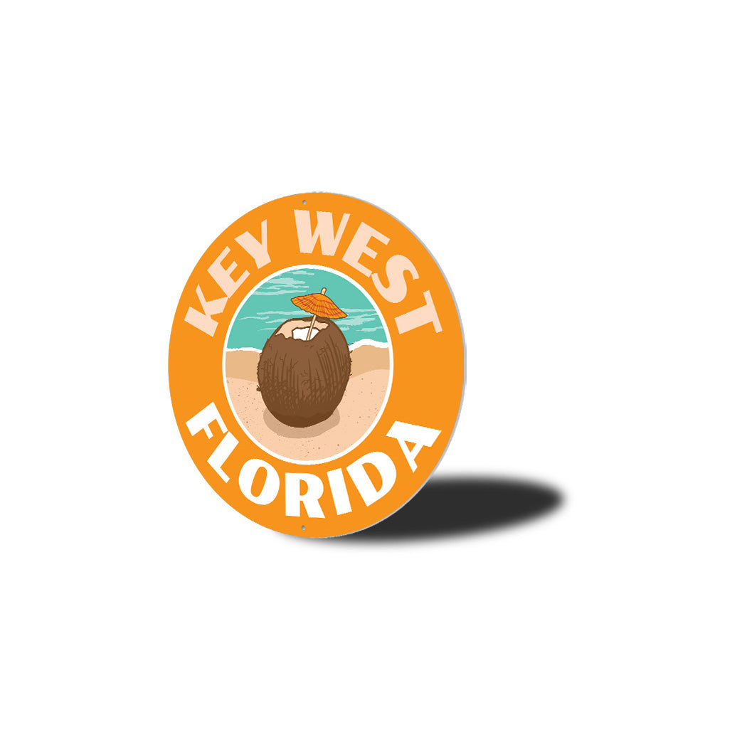Key West Florida Coconut Metal Sign