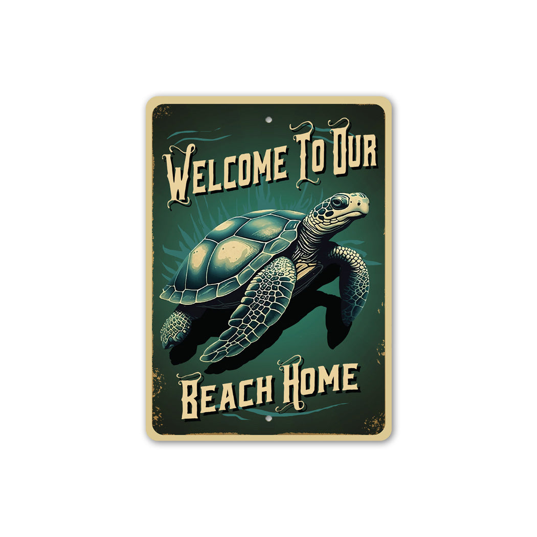 Sea Turtle Beach Home Sign