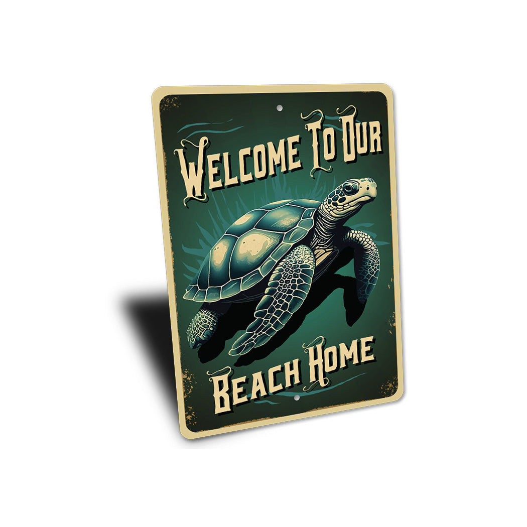 Sea Turtle Beach Home Sign