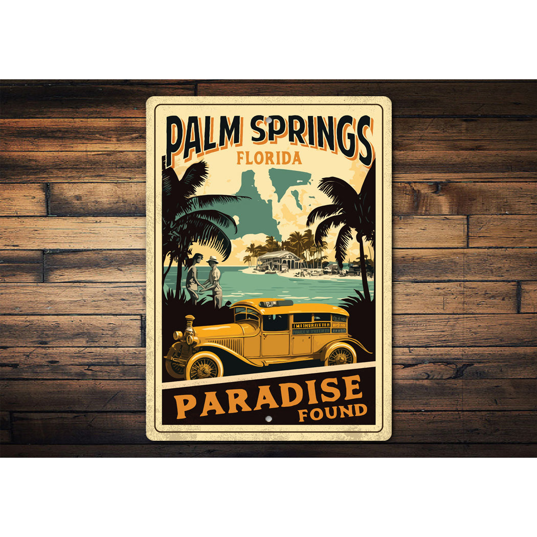 Palm Springs Florida Vintage Car Sign