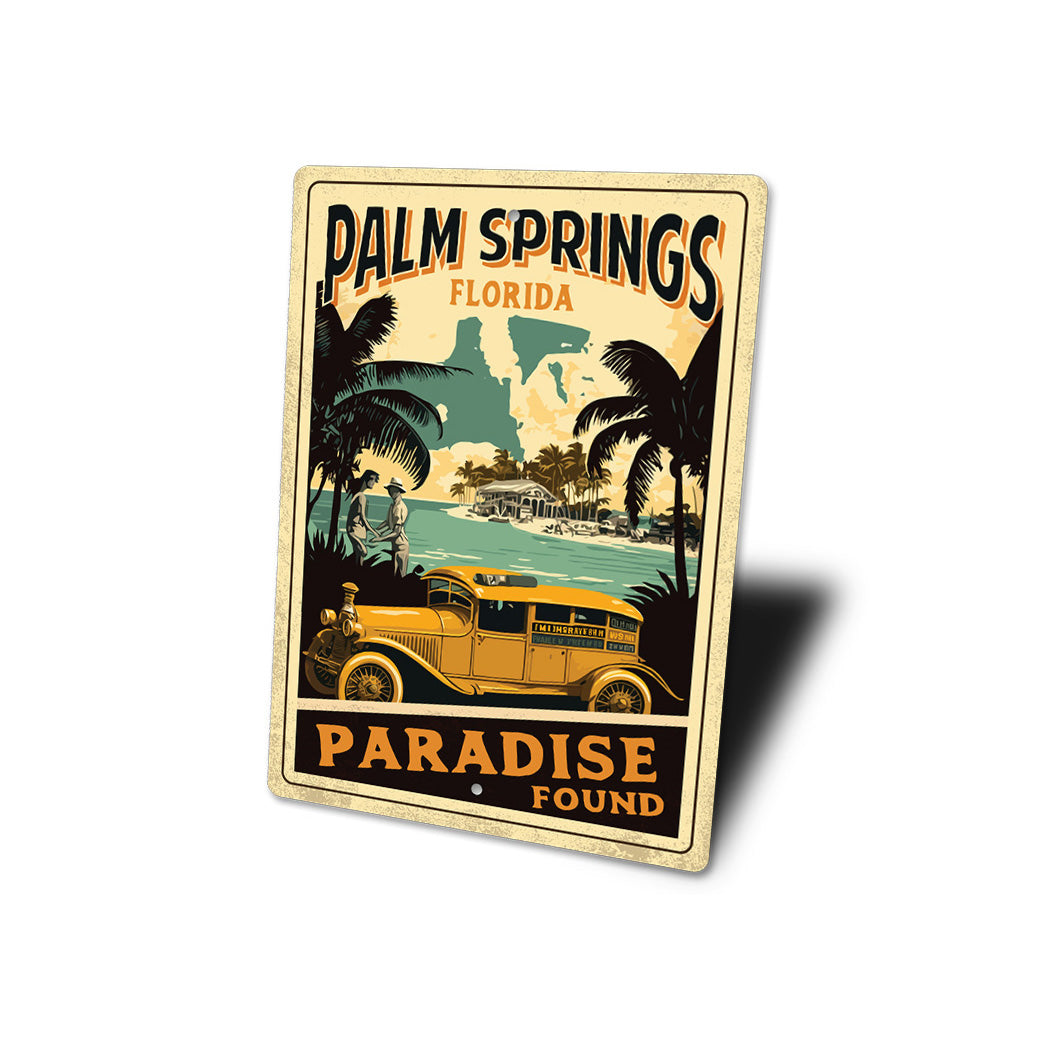 Palm Springs Florida Vintage Car Sign