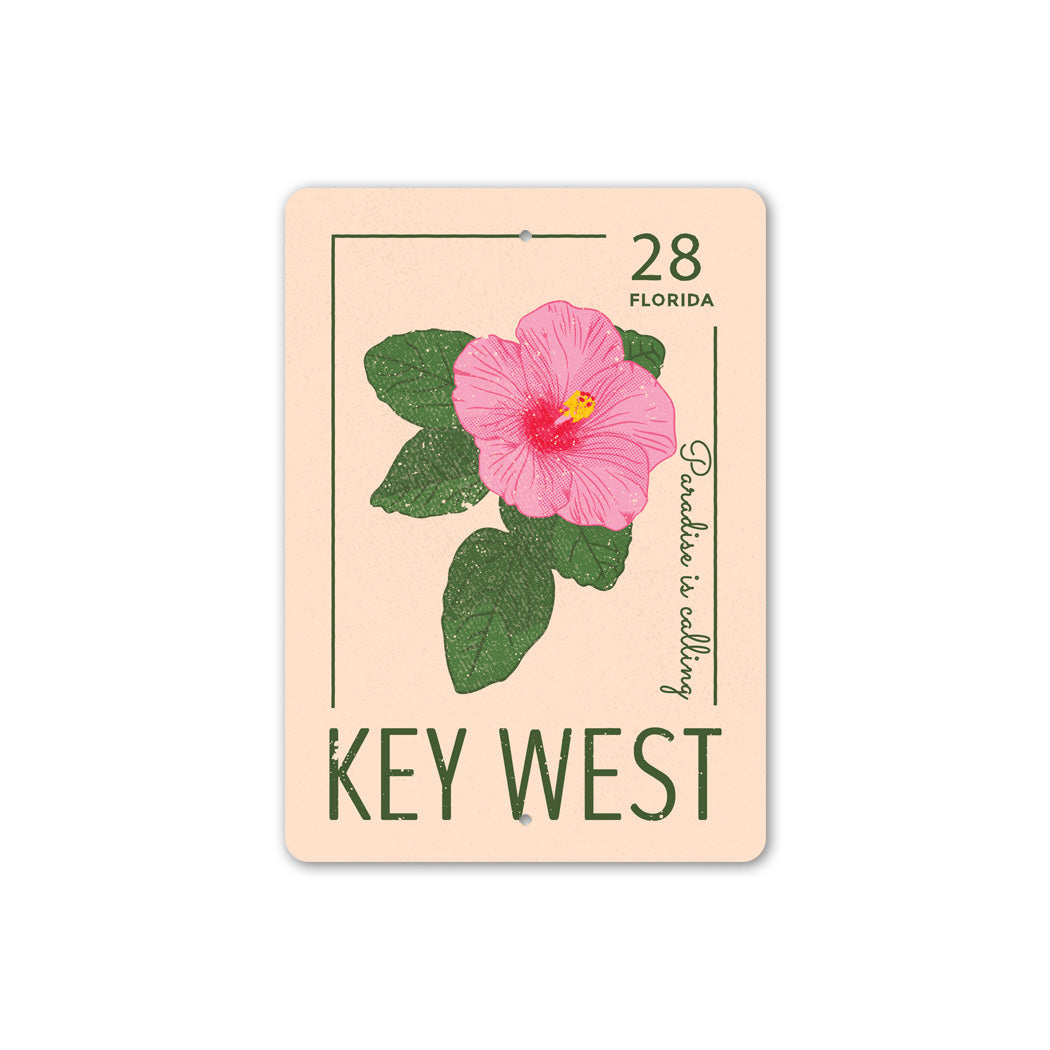 Key West Hibiscus Flower Sign