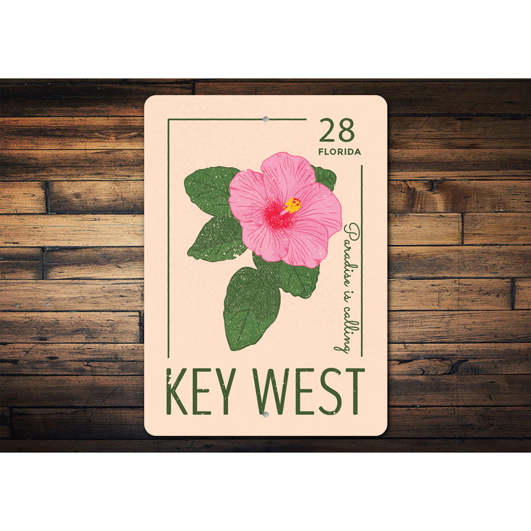 Key West Hibiscus Flower Sign