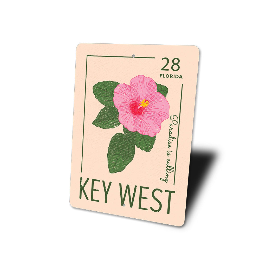 Key West Hibiscus Flower Sign