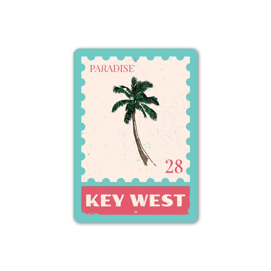 Key West Palm Stamp Paradise Sign